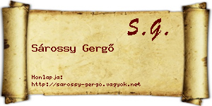 Sárossy Gergő névjegykártya