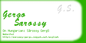 gergo sarossy business card